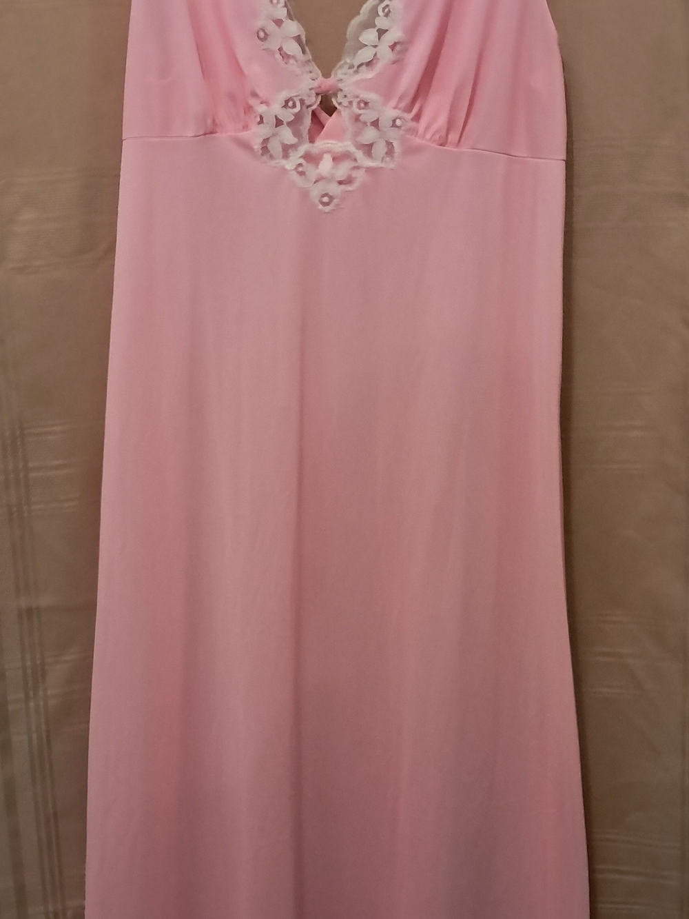 Pink Lace-Trim Chemise Slip for Women